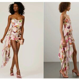 Katie May Chasing Dawn Dress Gown Mini Strapless Floral